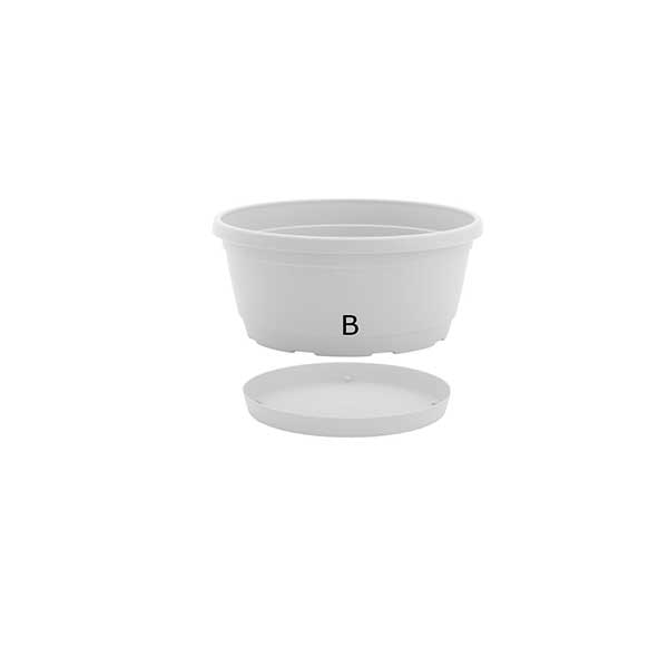 Ciotola-Rumba-Assemblata-vaso-da-giordino-vaso-da-balcone-vaso-in-plastica-bianco
