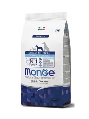 Monge-Superpremium-Medium-Puppy-Pollo&Riso-cibo-secco-per-cani