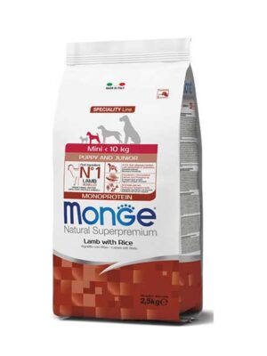 Monge-Superpremium-Mini-Puppy-Junior-Agnello&Riso-cibo-secco-per-cani
