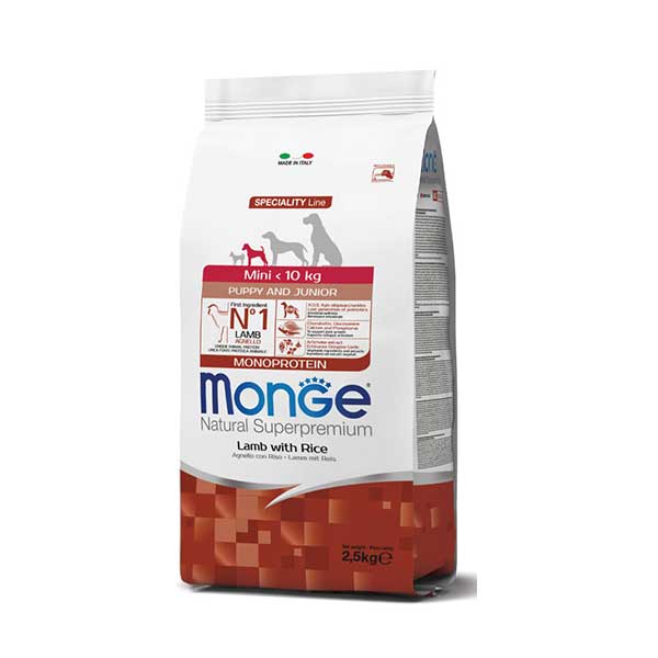 Monge-Superpremium-Mini-Puppy-Junior-Agnello&Riso-cibo-secco-per-cani
