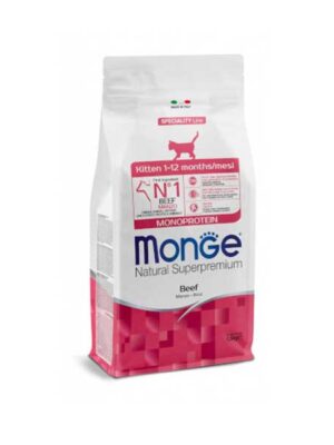 Monge-Gatto-Kitten-Manzo-1.5kg alimento completo per gatti