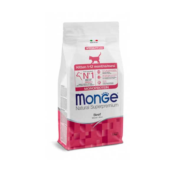 Monge-Gatto-Kitten-Manzo-1.5kg Monge-Gatto-Kitten-Manzo-1.5kg alimento completo per gatti